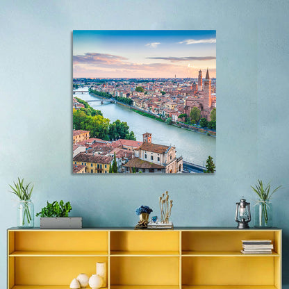 Verona Riverbend at Golden Hour Wall Art
