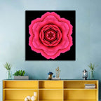 Magenta Rose Mandala Pattern Wall Art