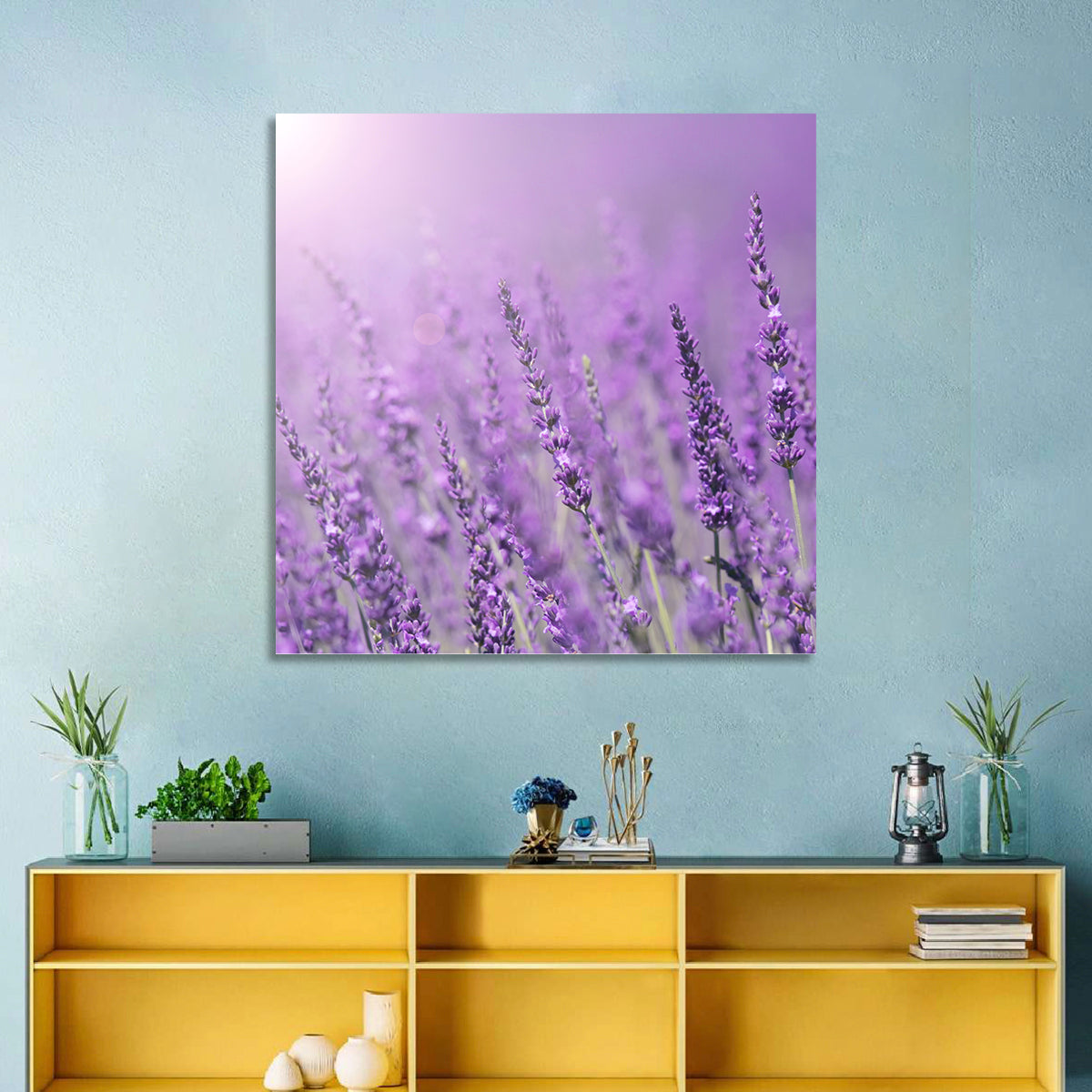 Sunlit Lavender Field Wall Art