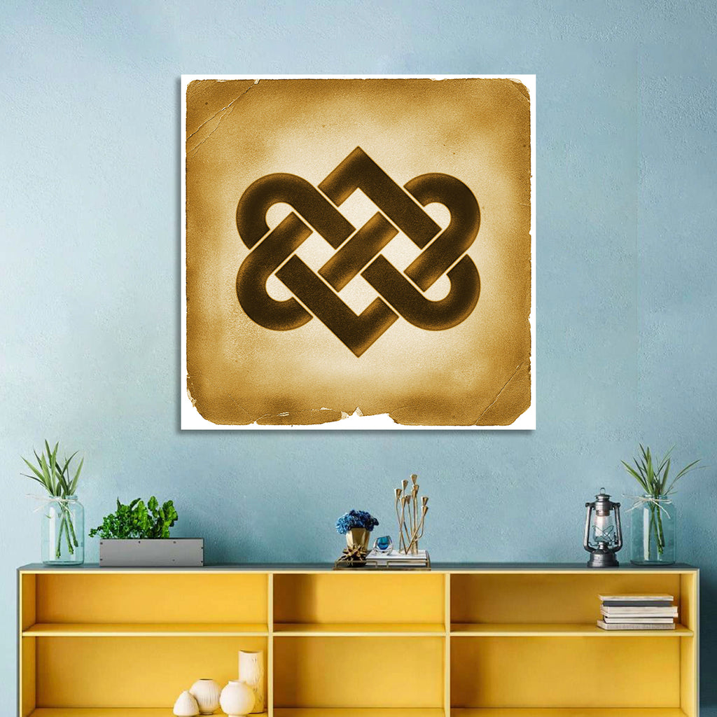 Gold Celtic Heart Knot Wall Art