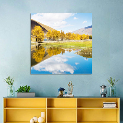 Chanxi Autumn Reflection Road Wall Art