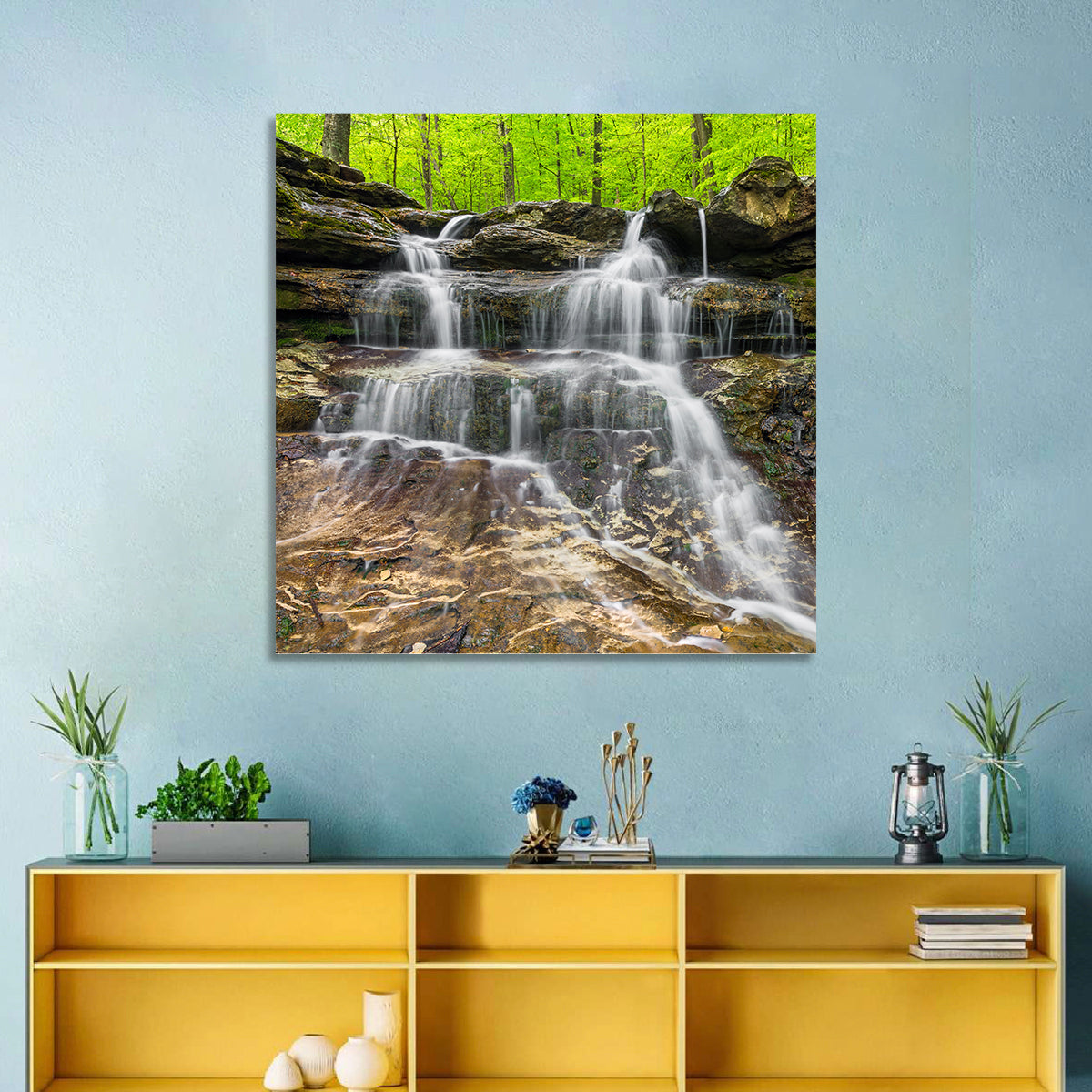 Mossy Ledge Waterfall Wall Art