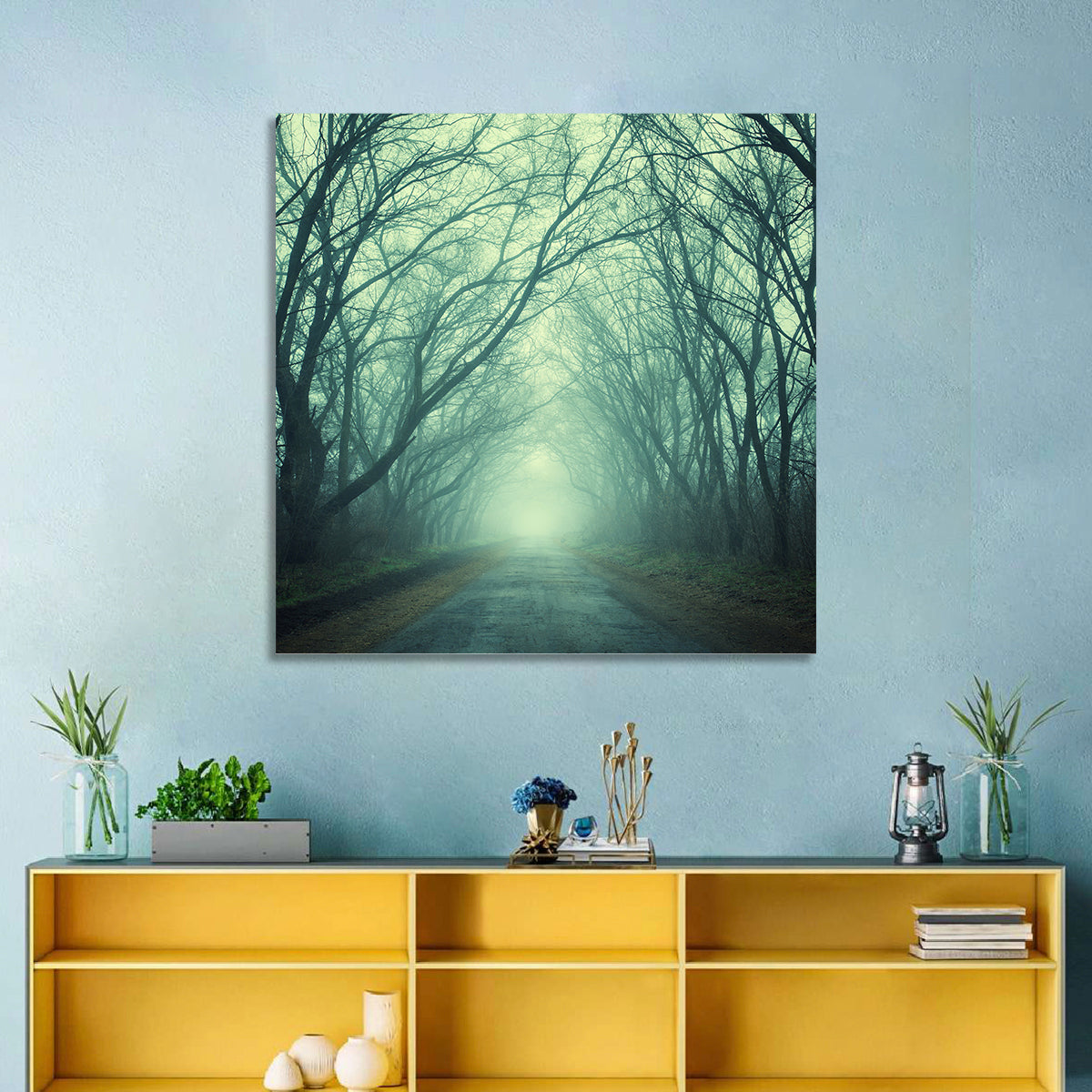 Foggy Forest Pathway Wall Art