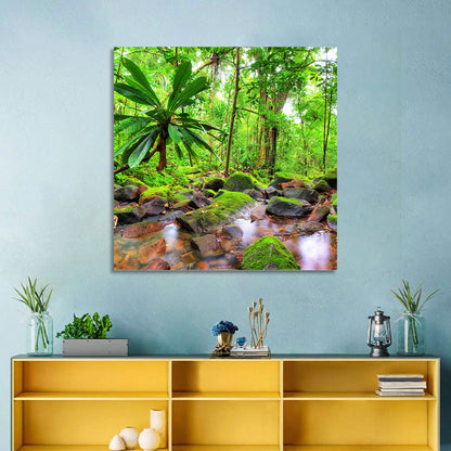 Mossy Rainforest Stream Wall Art