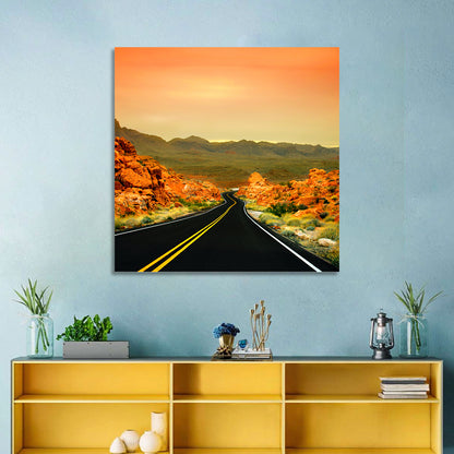 Valley of Fire Ii Road at Sunset Wall Art