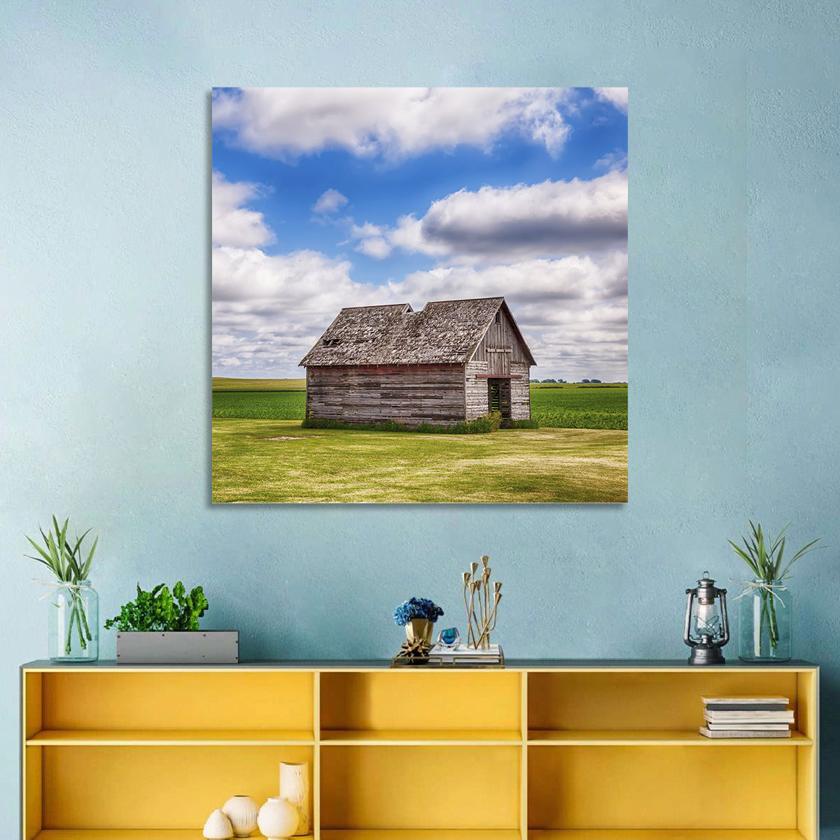 Old Farm Shed in Field Wall Art