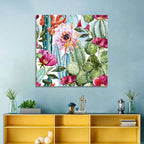 Watercolor Cactus Pattern Wall Art