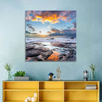 Sunset Over Volcanic Shore Wall Art
