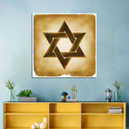Vintage Brown Star of David Wall Art