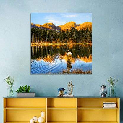 Sunrise Fishing at Sprague Lake Wall Art