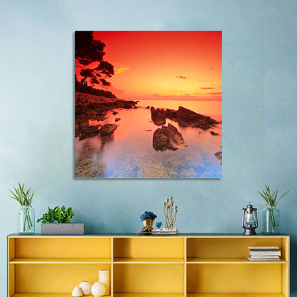 Brac Island Fiery Sunset Wall Art