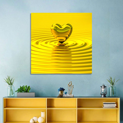 Golden Heart Ripples Wall Art