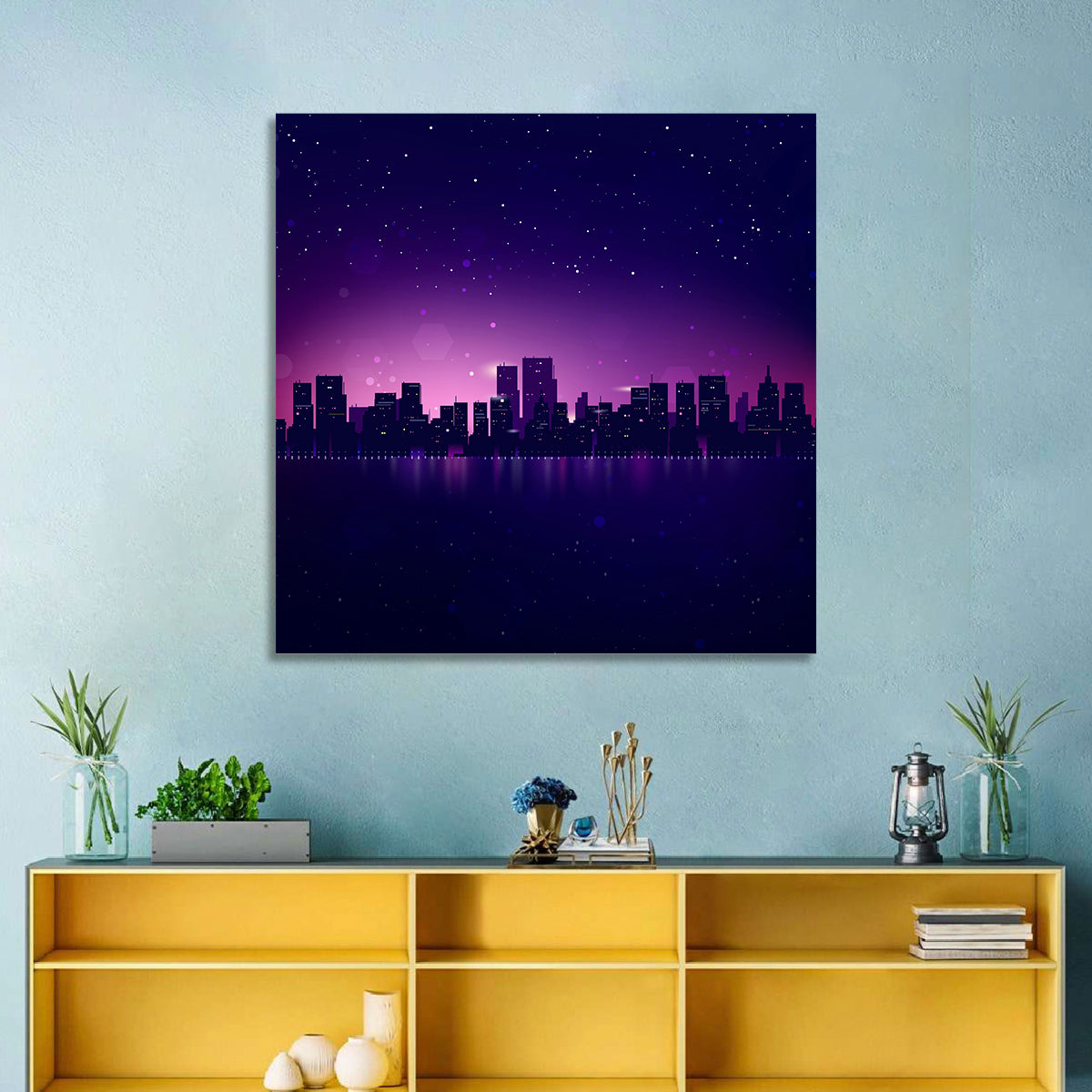 New York Night Skyline Wall Art