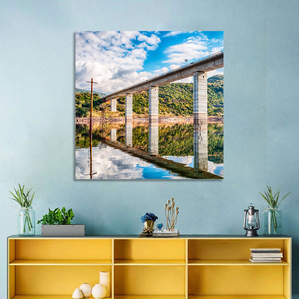 Lake Omodeo Concrete Bridge Wall Art