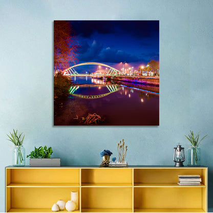 Lovers Bridge Nightscape Wall Art