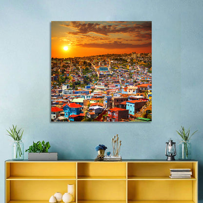 Valparaíso Hills Sunset Wall Art