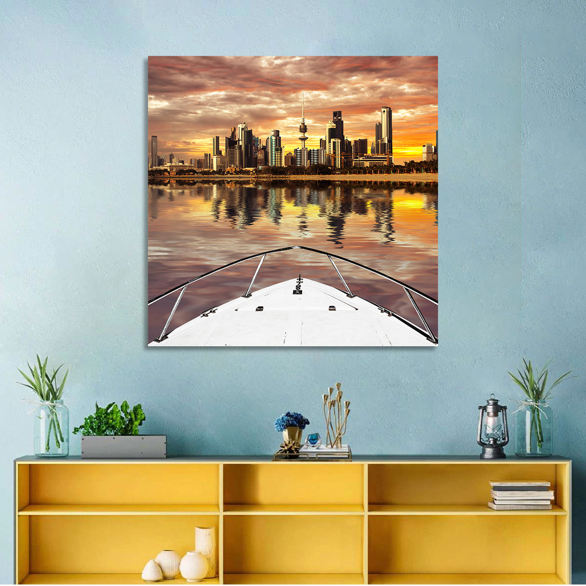 Kuwait City Skyline at Dusk Wall Art