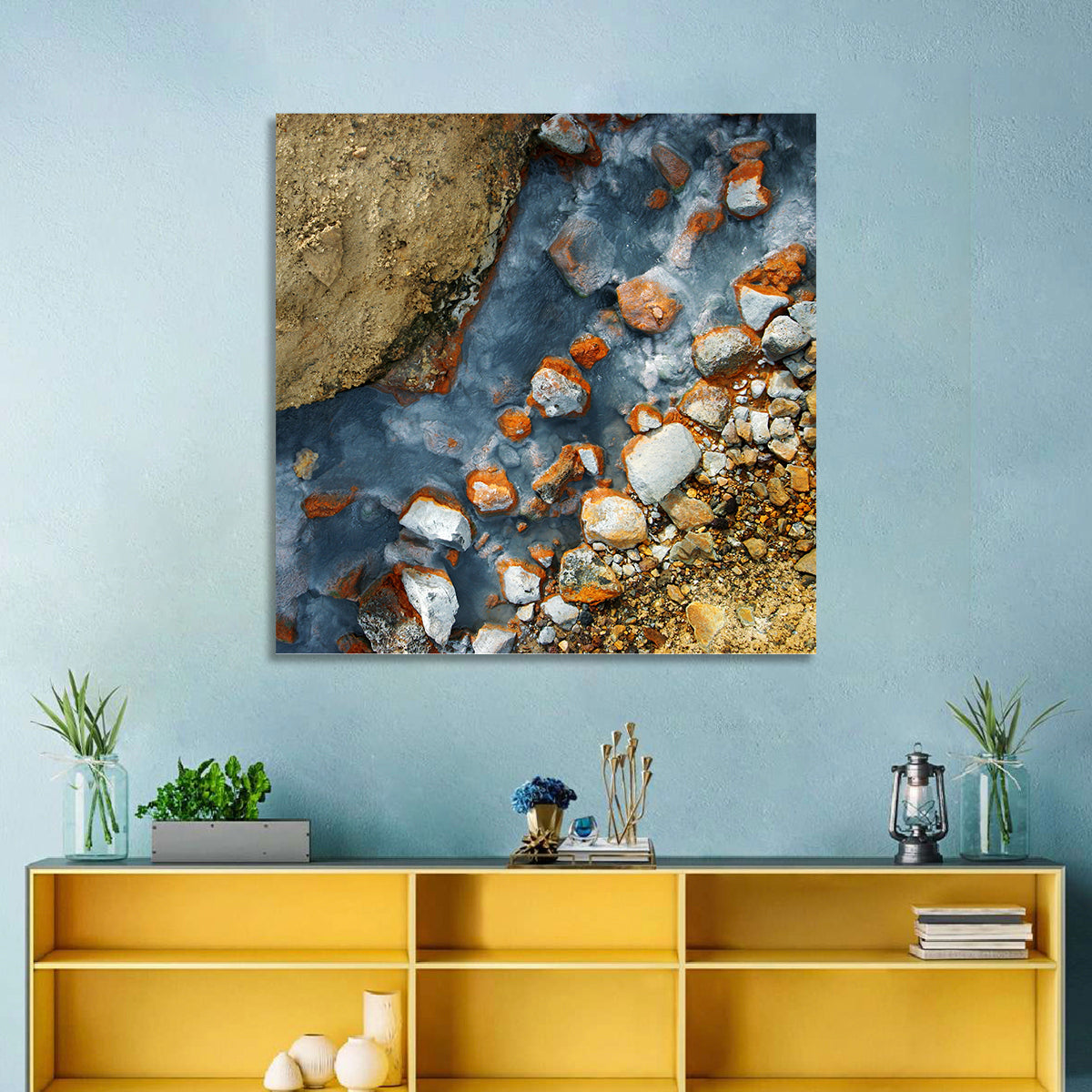 Milky Blue Geothermal Creek Wall Art