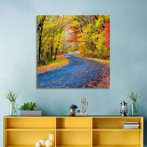 Wet Autumn Road Wall Art