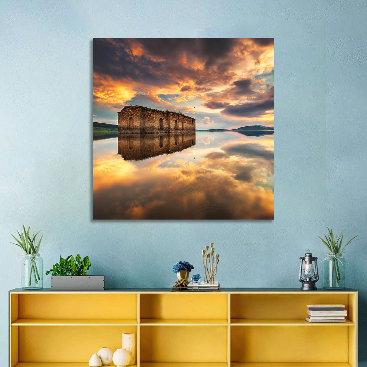 Sunken Church at Zhrebchevo Dam Wall Art