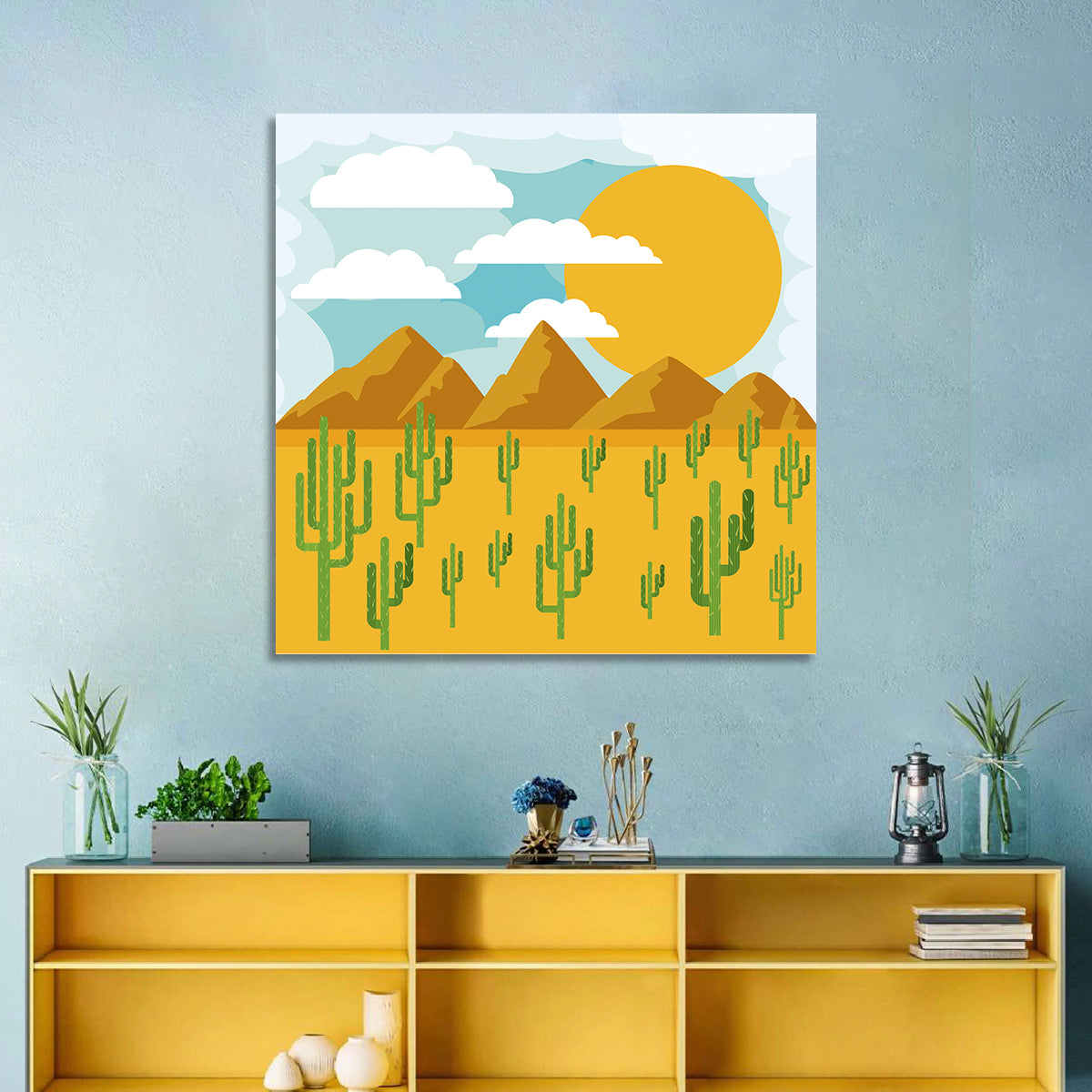 Sunny Desert Landscape Wall Art