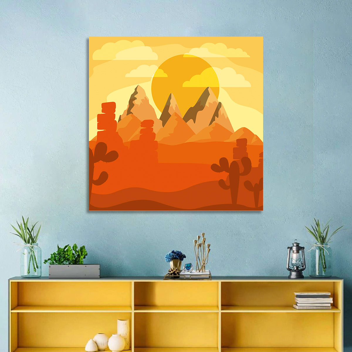 Desert Abstract I Wall Art in a room, square