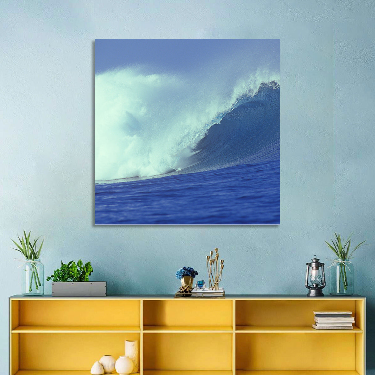 Deep Blue Barrel Wave Wall Art