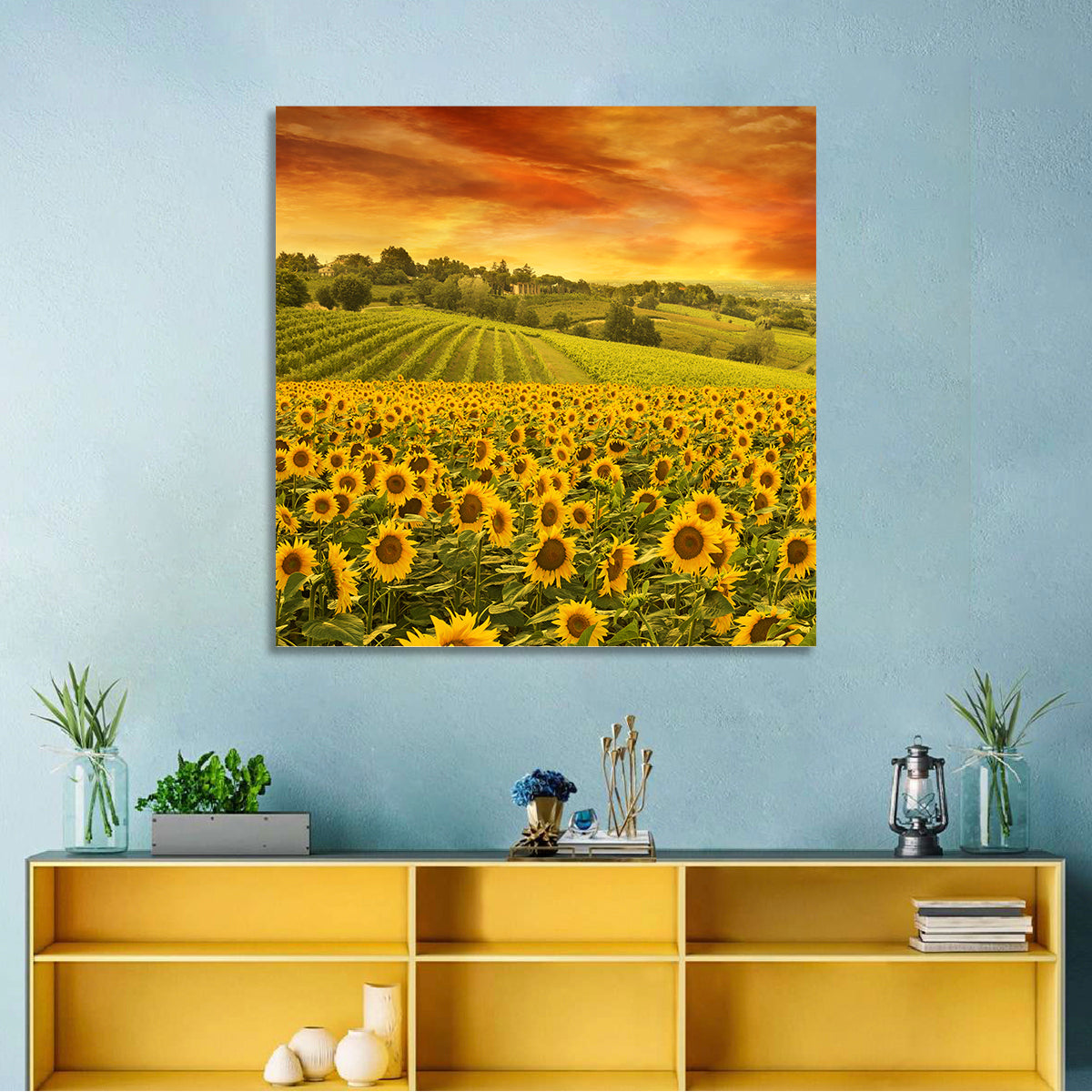 Sunflowers Fieldscape Wall Art