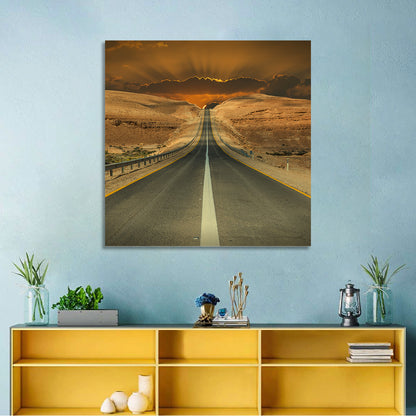 Negev Road at Sunset Wall Art