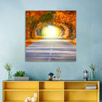 Golden Autumn Tree Tunnel Wall Art