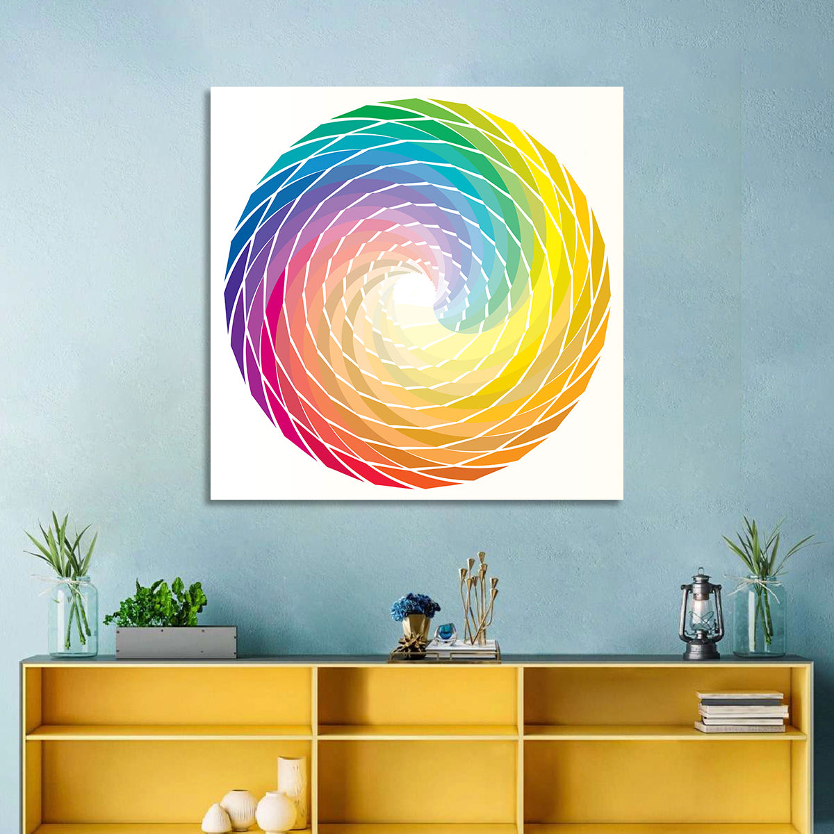 Radial Rainbow Spiral Wall Art