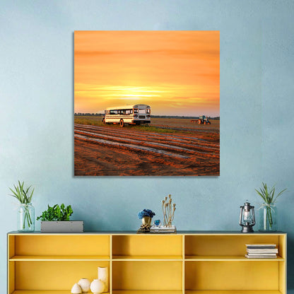 Indiana Farm Field at Golden Hour Wall Art