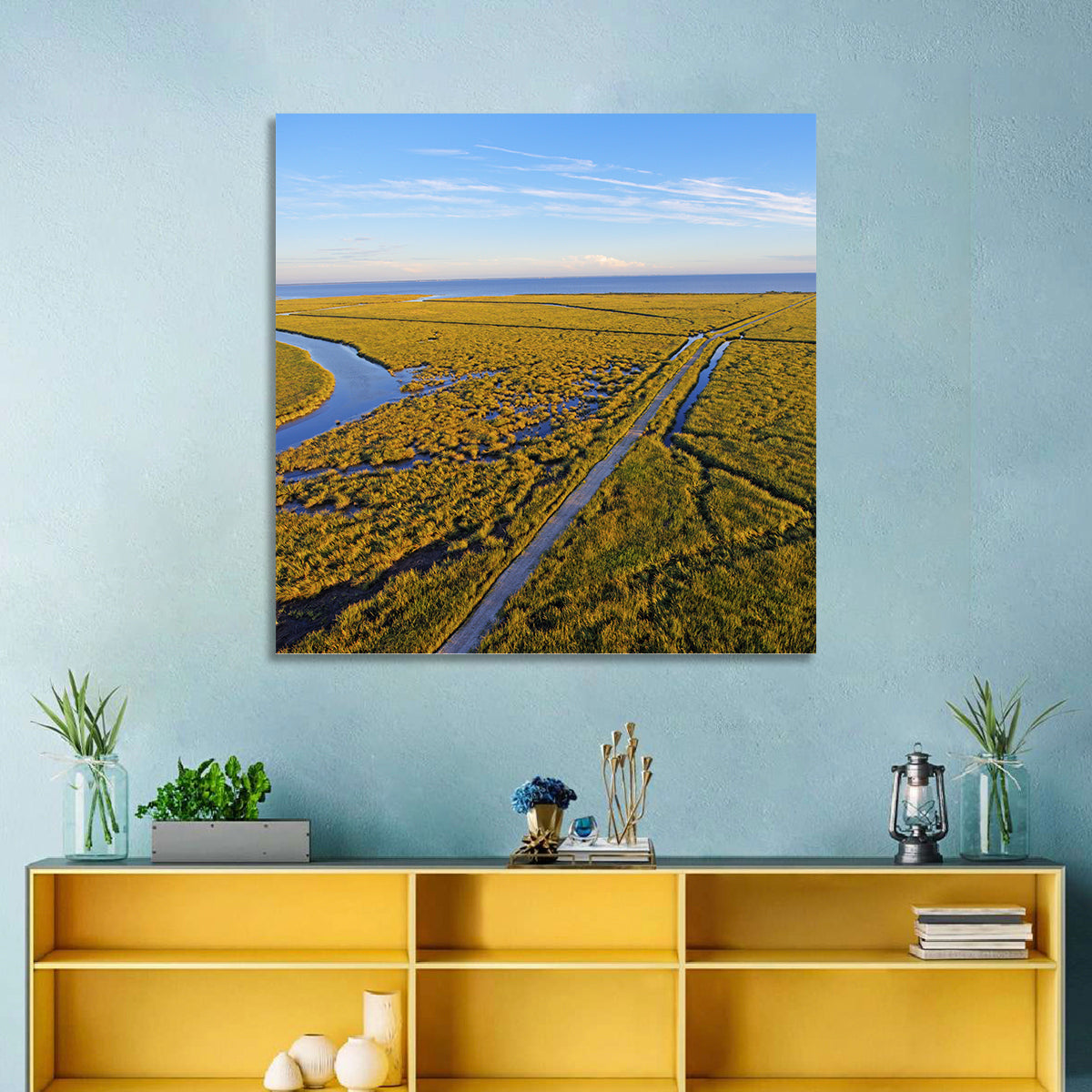 Delaware Bay Marshland Aerial Wall Art