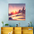 Winter Mountains Sunrise Wall Art