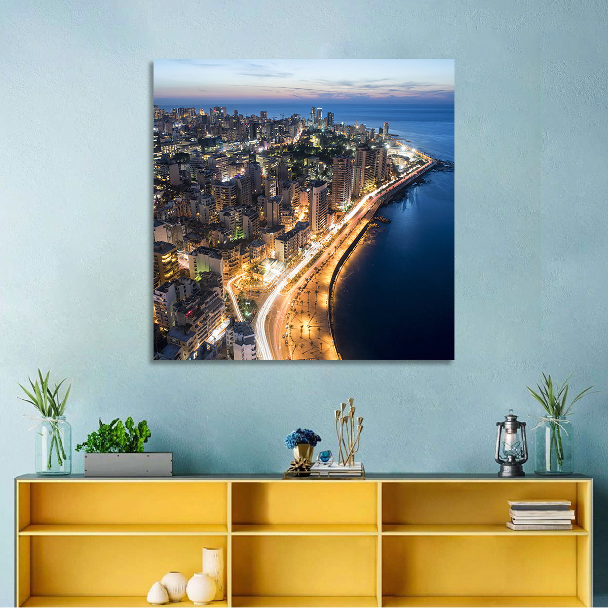 Beirut Corniche at Dusk Wall Art