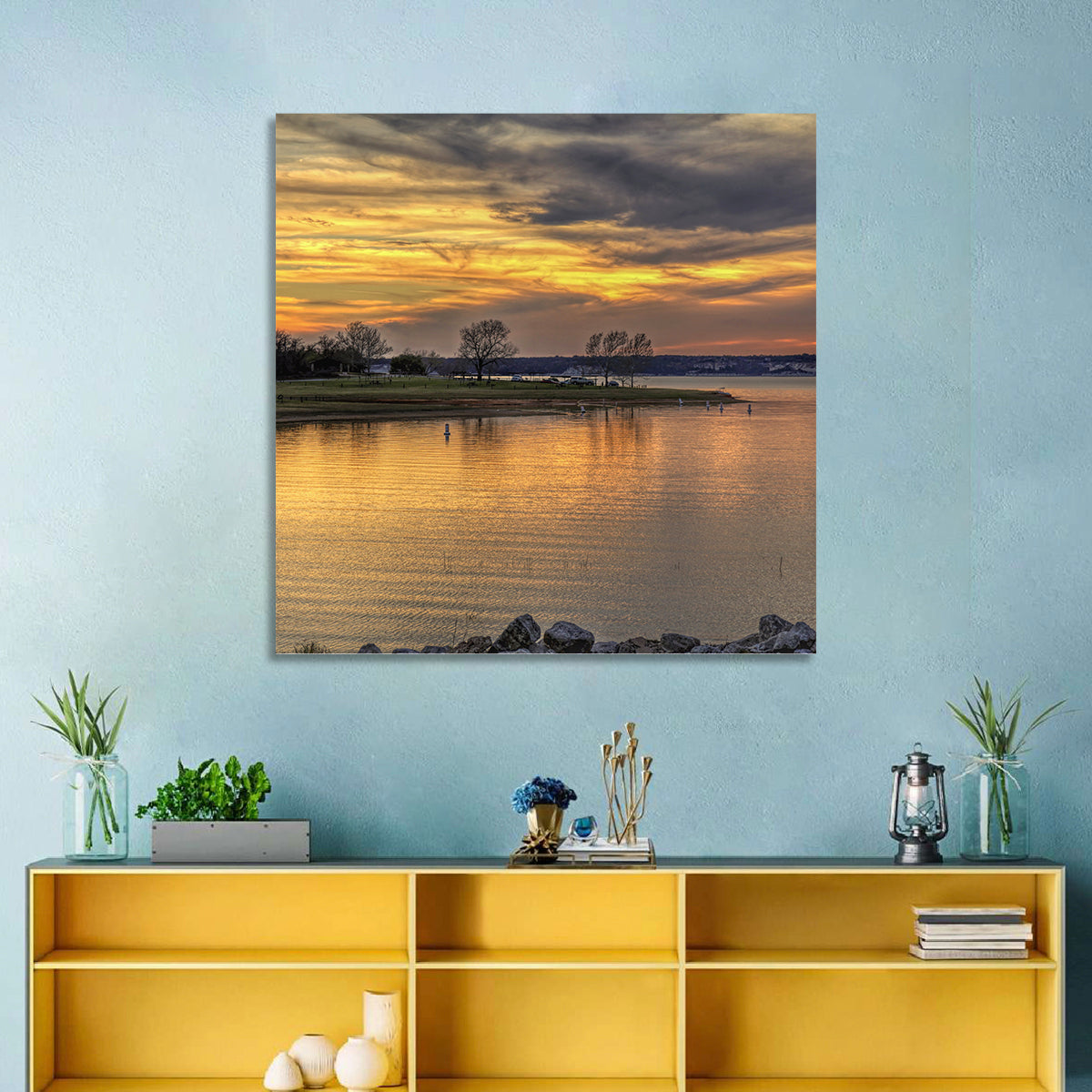 Lake Whitney Sunset Wall Art