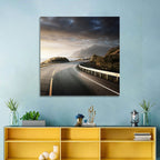 Golden Sunrise Coastal Road Wall Art