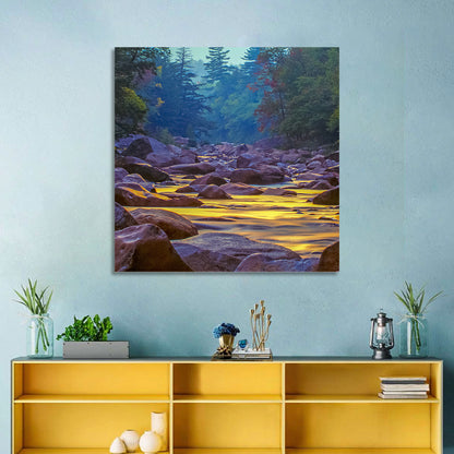 Swift River at Golden Hour, New Hampshire Wall Art