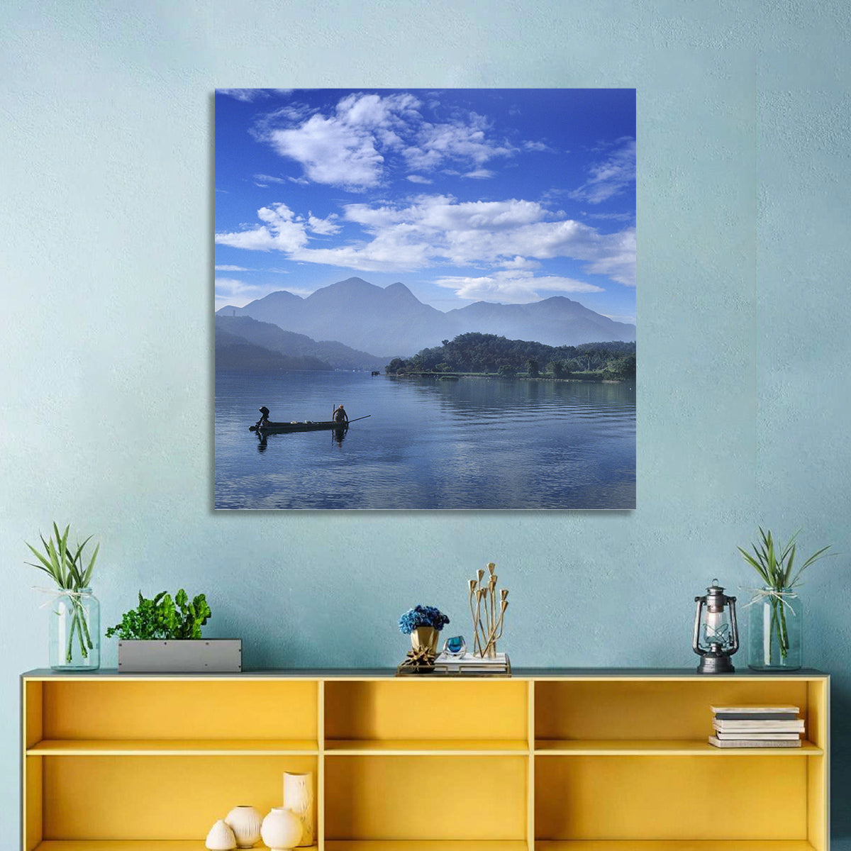 Sun Moon Lake Morning Mist Wall Art
