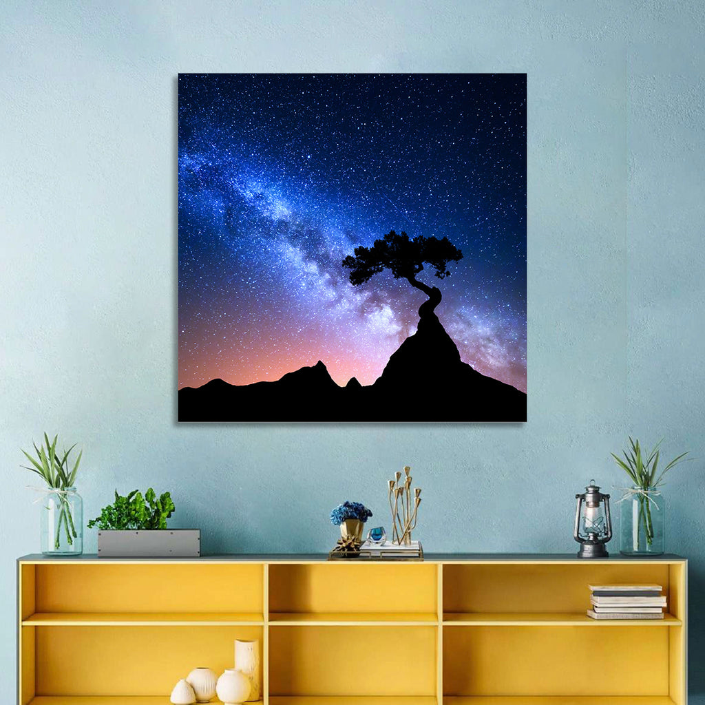Milky Way Over Mountain Ridge Wall Art