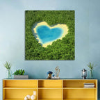 Heart-shaped Pond Aerial View Wall Art