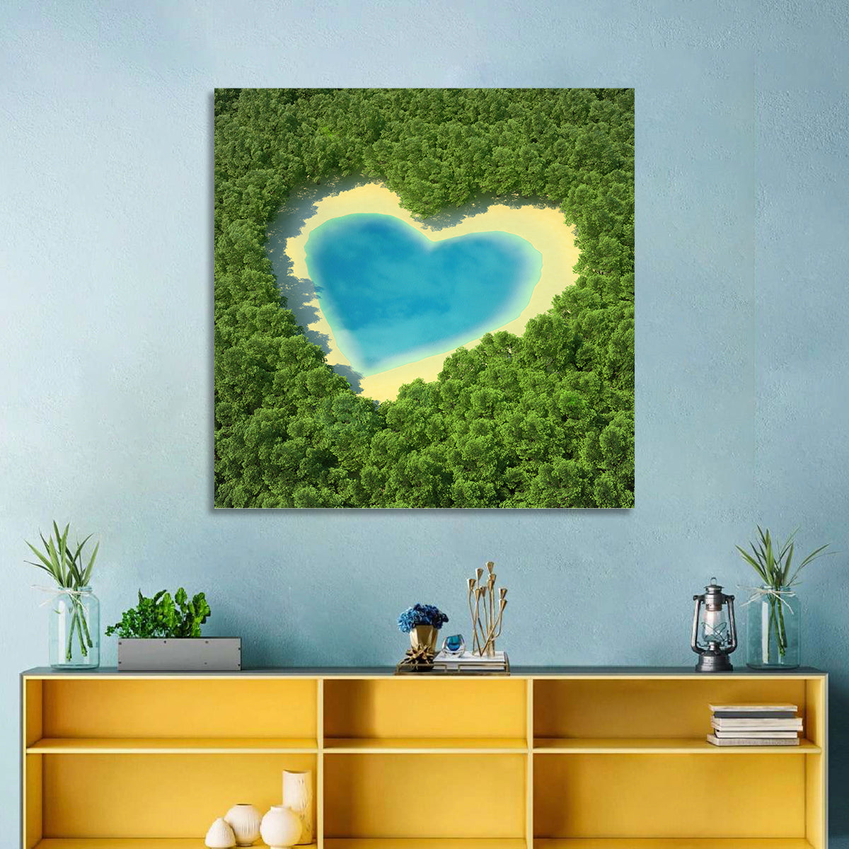 Heart-shaped Pond Aerial View Wall Art