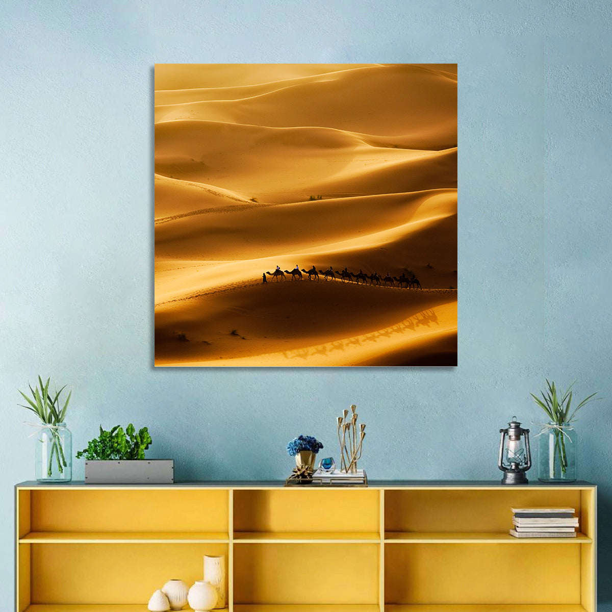 Golden Hour Camel Caravan Wall Art