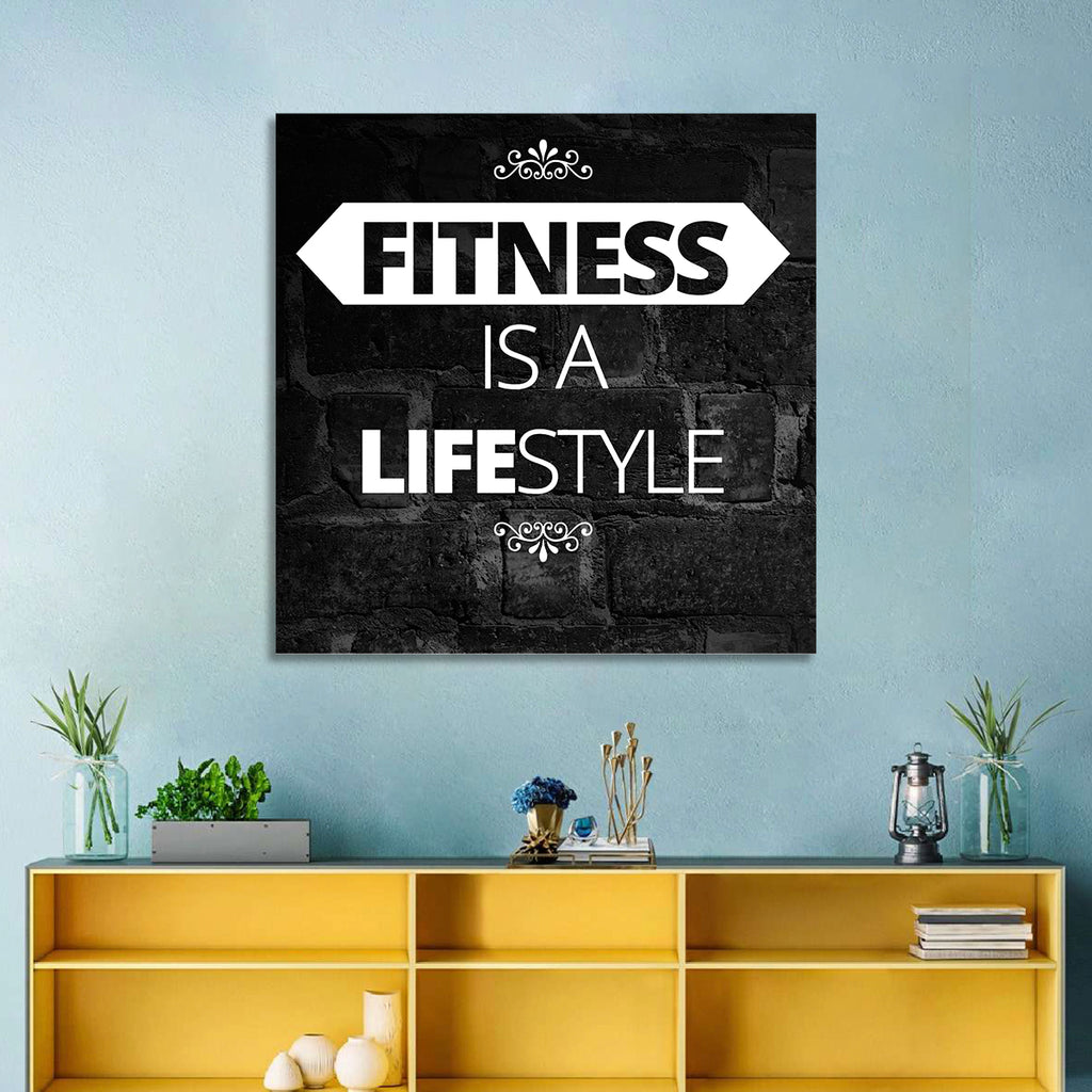 Fitness Is a Lifestyle Brick Quote Wall Art
