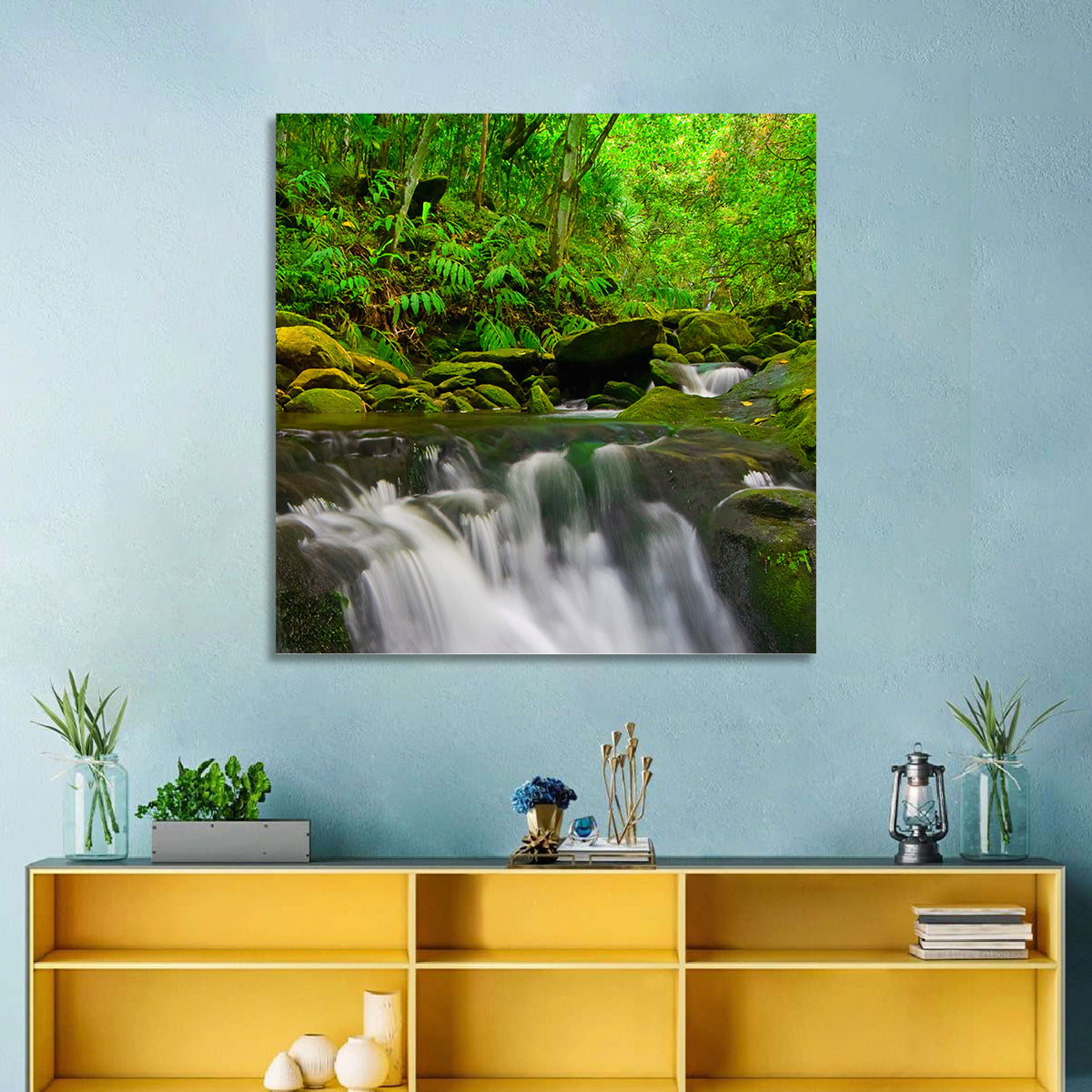 Emerald Jungle Stream Wall Art