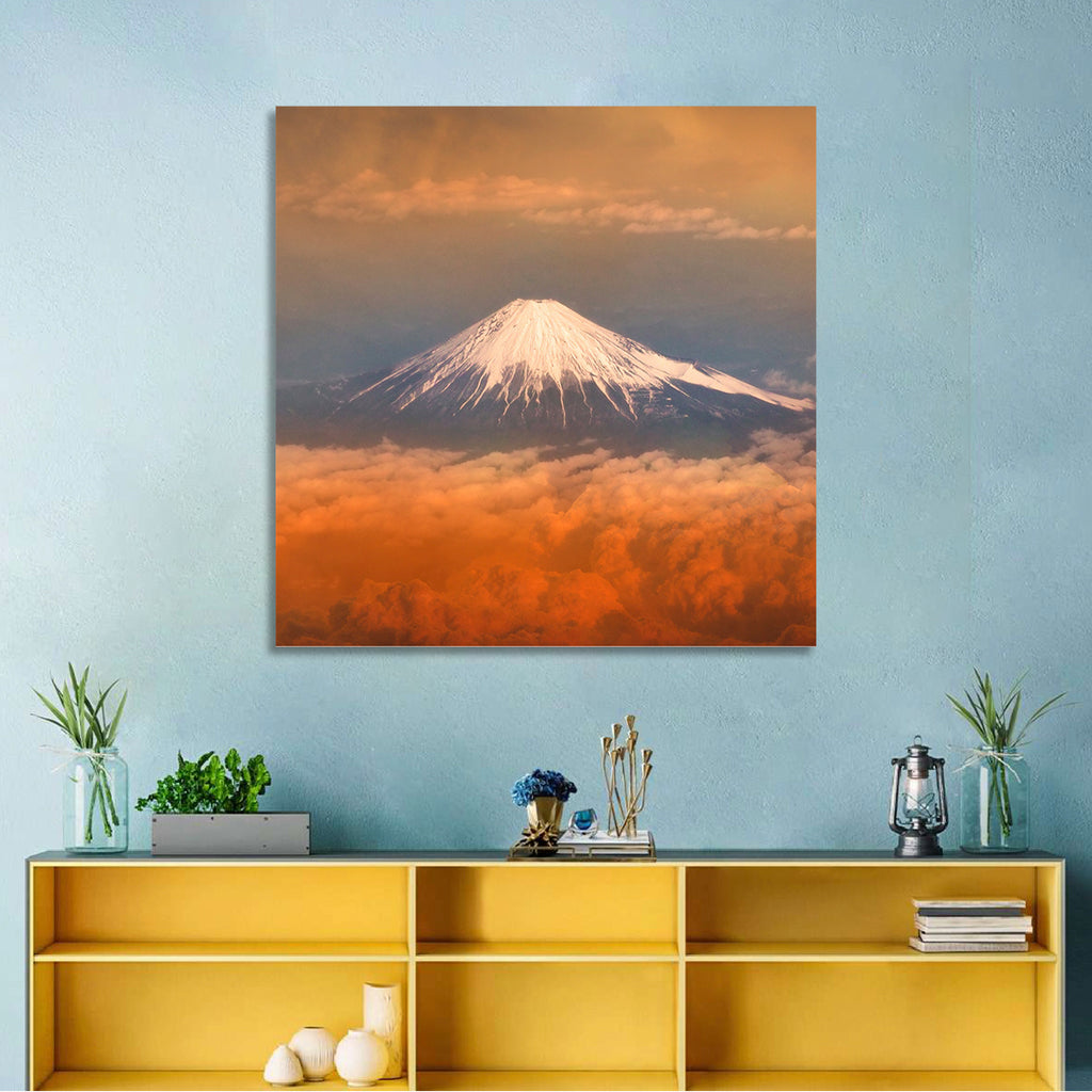 Snow-capped Mount Fuji at Sunset Wall Art