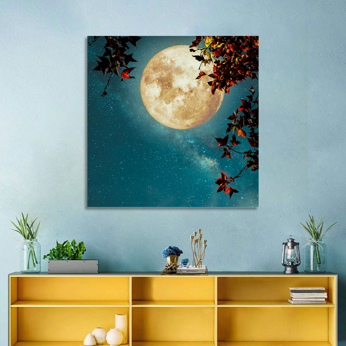 Autumn Moon with Milky Way Wall Art