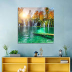 Autumn Waterfalls at Plitvice Lakes Wall Art