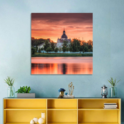 Corpus Christi Church Sunset Reflection Wall Art