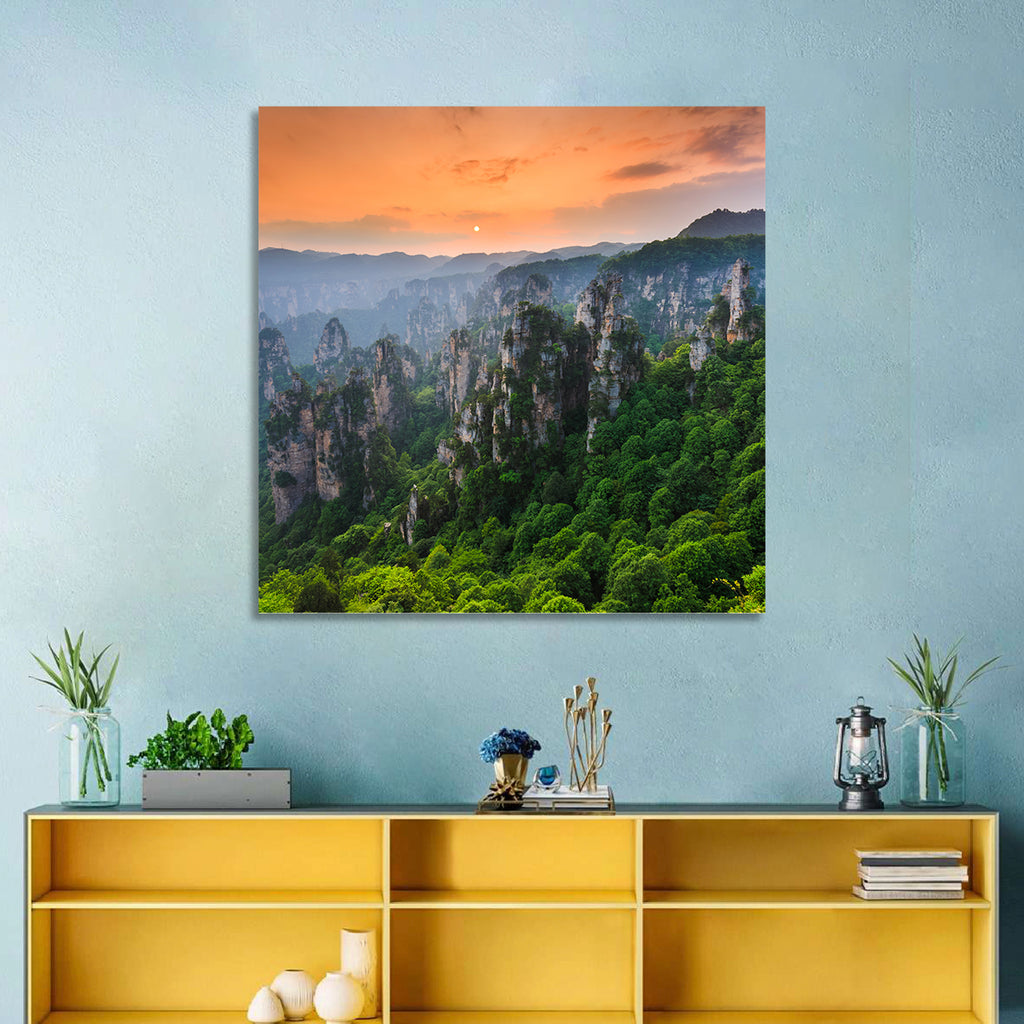 Zhangjiajie Forest at Sunset Wall Art